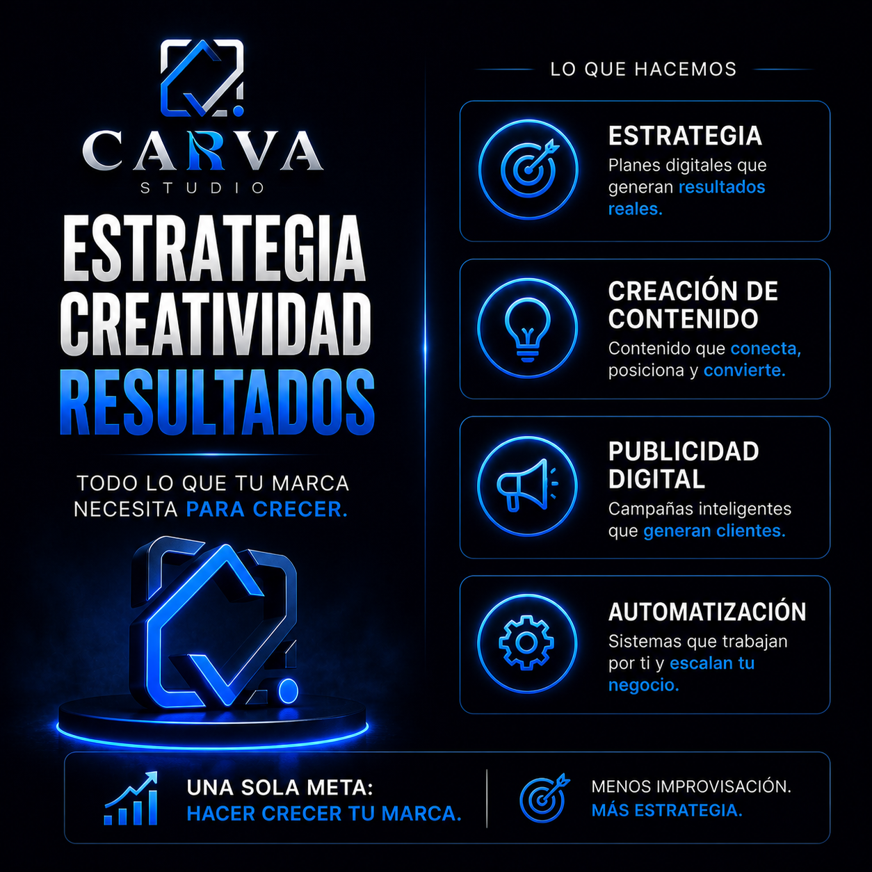 Estrategia, Creatividad y Resultados — CARVA Studio